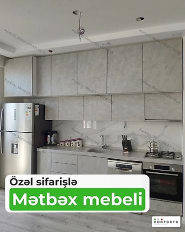 su çə: Özəl sifarişlə mətbəx mebeli — müasir, minimal dizayn - Üst və alt — 1