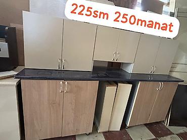 Mətbəx mebeli: Mətbəx mebeli dəsti Tezedi istifade olunmuyub - Ümumi uzunluq: 225sm — 1