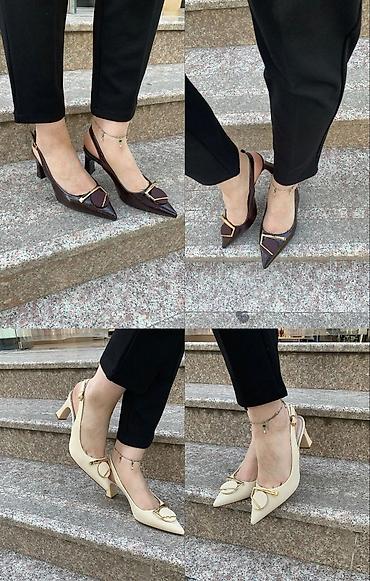 ayaqqabi razmerləri: Qadın dəbli açıq dabanlı tufli - Model: nazik burunlu, slingback — 2