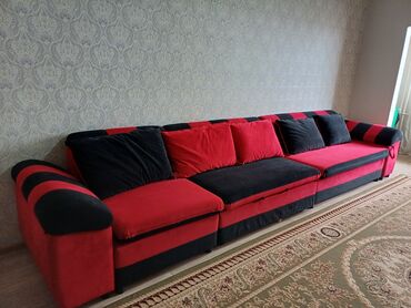деревянный диван: Модульный диван, Б/у
