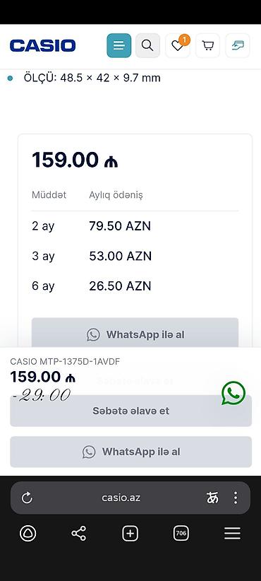 d4 50: Yeni, Qol saatı, Casio, rəng - Qara — 6