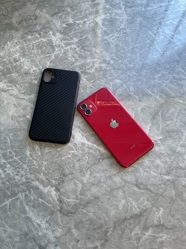 купить айфон дешево оригинал: IPhone 11, Колдонулган, 128 ГБ, Кызыл, Каптама, 83 %