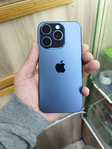 скупка айфон 7: IPhone 15 Pro, Колдонулган, 256 ГБ, Blue Titanium, Коргоочу айнек, Каптама, Куту, 93 %