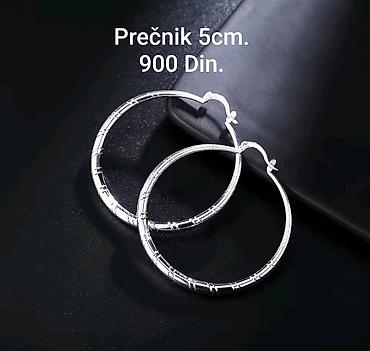 Posrebrene alke minđuše od hirurskog čelika prečnika 5 cm. sa žigom