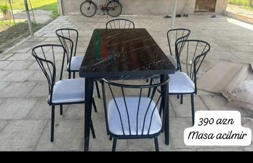 qapı və pəncərə: Balkon üçün, Yeni, Açılmayan, Dördbucaq masa, 6 stul