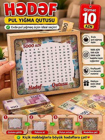 pul yeşiyi: Hədəf Pul Yığma Qutusu – evdə pul yığmağın ən asan və motivasiyalı — 1