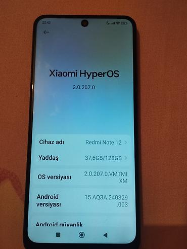 kontakt home redmi note 7: Redmi Note 12, 128 GB, rəng - Qara — 1