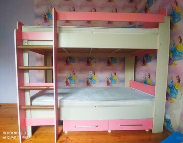 Детские двухъярусные кровати: Б/у, Для девочки, С матрасом, С выдвижными ящиками