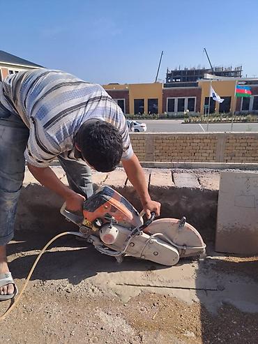 Beton işləri: Beton və daş kəsimi xidməti - Peşəkar benzinli disk kəsici ilə beton — 5