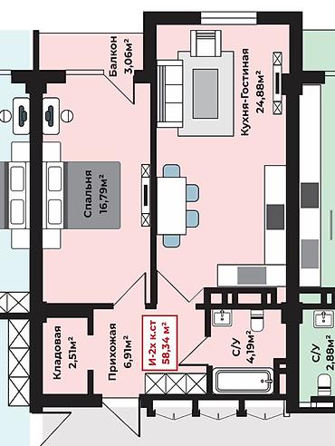 Продажа квартир: 1 комната, 58 м², Южная Магистраль Элитка, 4 этаж, Евроремонт — 3