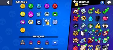 PS3 (Sony PlayStation 3): Brawl Stars hesabı – zəngin kosmetik kolleksiya - Spreylər: 59/237