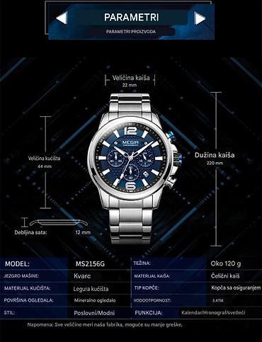 Ručni satovi: Nov ručni sat od nerdjajućeg čelika. Ima funkcionalne hronografe — 8