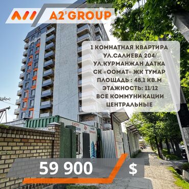 Продажа участков: 1 комната, 48 м², Элитка, 11 этаж, ПСО (под самоотделку)