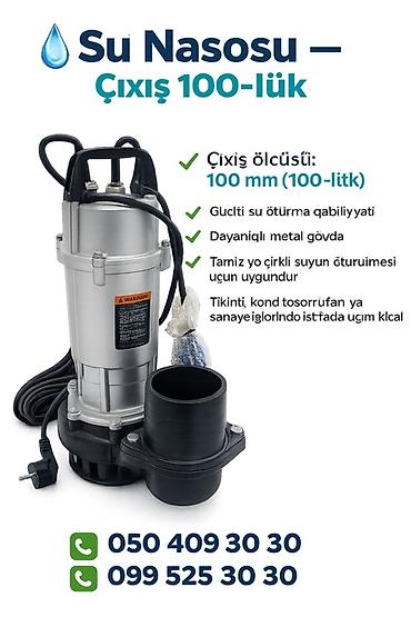 Su Nasosu — Çıxış 100‑lük Xüsusiyyətlər: - Çıxış ölçüsü: 100 mm at lalafo.az Su Nasosu — Çıxış 100‑lük Xüsusiyyətlər: - Çıxış ölçüsü: 100 mm