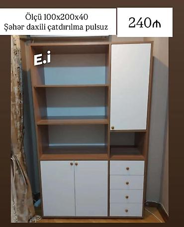 Çoxfunksiyalı dolab-rəf sistemi - Ölçü: 100×200×40 sm - Rəng və