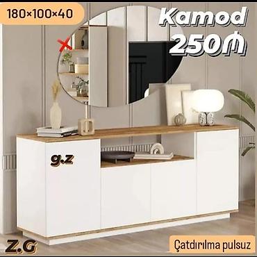 guzgulu komod: Kamod – Minimalist dizaynlı, praktik saxlanclı Ölçülər: 180 × 100 × — 1