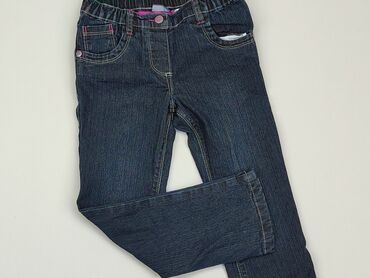 jeansy z wysokim stanem proste nogawki: Jeans, Lupilu, 4-5 years, 104/110, condition - Good