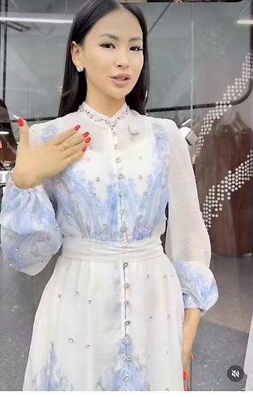 Вечернее платье, Длинная модель, С рукавами, Камни, M, L