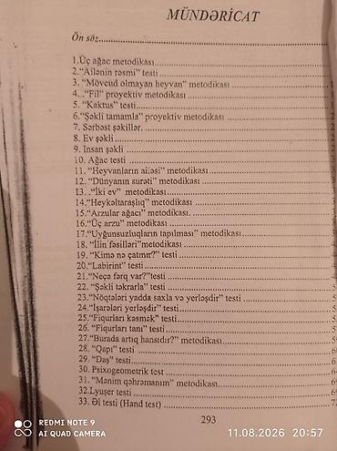 Kitablar və jurnallar: Məhsul: “114 psixoloji test” – toplu vəsait (Adiloğlu nəşri, Bakı — 2