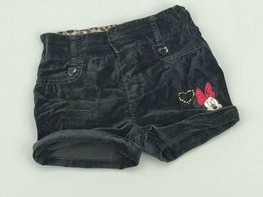jeansowe spodenki czarne: Krótkie spodenki, Disney, 3-4 lat, 104, stan - Bardzo dobry