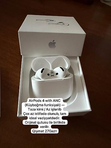 AirPods 4 with ANC (Küyboğma funksiyalı) – orijinal qutusu ilə