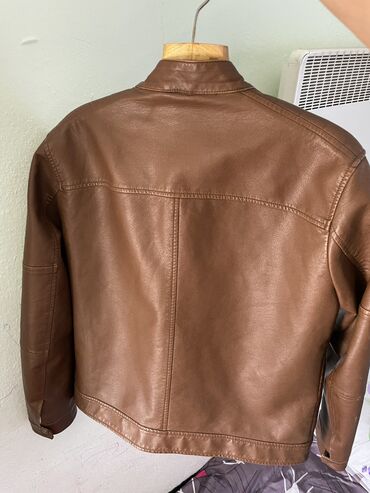 куртка кожанный мужской: Куртка L (EU 40), цвет - Коричневый
