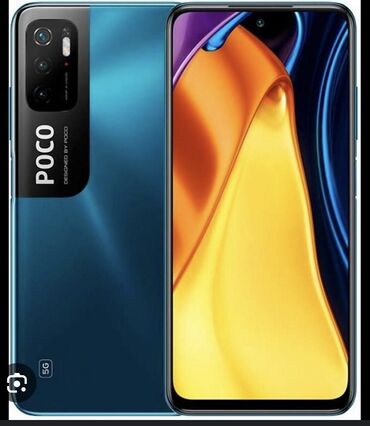 telefon 2 ci el: Poco M3 Pro 5G, 128 GB, rəng - Göy, Barmaq izi