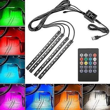 Auto delovi, gume i tjuning: Led dekorativna traka 4 stapa x 12 dioda - daljinski. Led dekorativna — 1