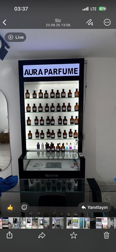 Biznes üçün program təminatı: Aura Parfume vitrin dəsti və bijuteriya/vitrin stendi satılır