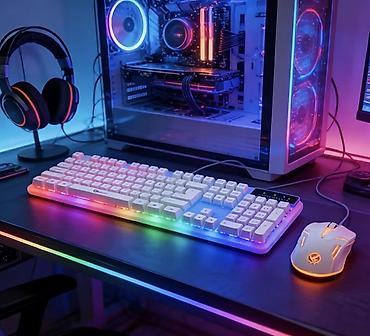 asus tuf dash: Gaming klaviatura + siçan dəsti (işıqlı) Xüsusiyyətlər: - Tam ölçülü — 1