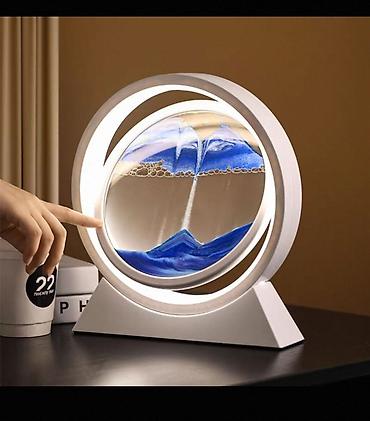 hy320 mini: Qum Sənəti LED Masa Lampası - Dairəvi fırlanan qum tablo: Şüşə kapsul — 3
