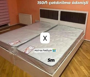çarpay: İkili yataq dəsti – hər biri ayrı matrasa uyğun bölünmüş baza və — 1