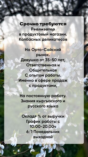 Продавцы-консультанты: Требуется Продавец-консультант в Продуктовый магазин, График: Шестидневка, % от продаж, Полный рабочий день