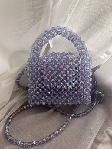 сумки ручной работы: Сумочка из бусин🩵 полностью ручная работа🫶🏻 цвет: небесно-голубой