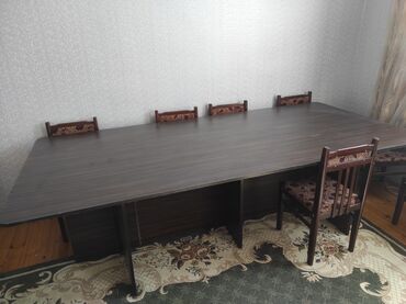 stol balaca: Qonaq otağı üçün, Yeni, Açılmayan, Dördbucaq masa, 8 stul