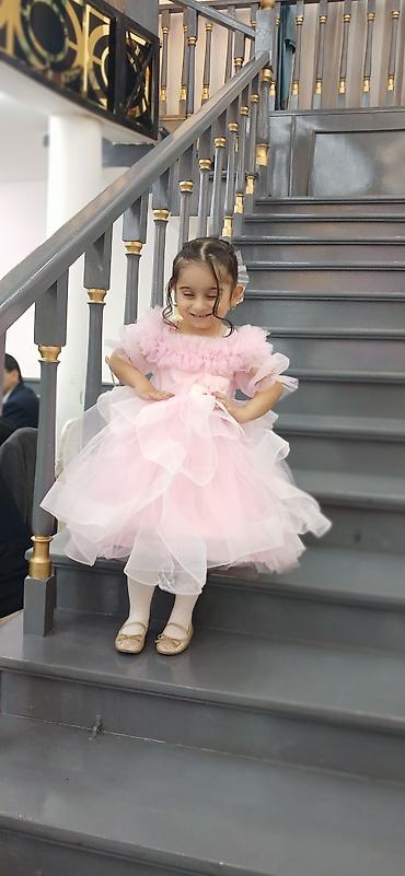 Платья: Uşaq üçün şənlik geyimi – zərif çəhrayı tül don - Rəng: pastel — 3