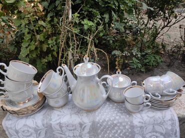 Çay dəstləri və servizlər: Çay dəsti, rəng - Bej, 6 nəfərlik, Rusiya