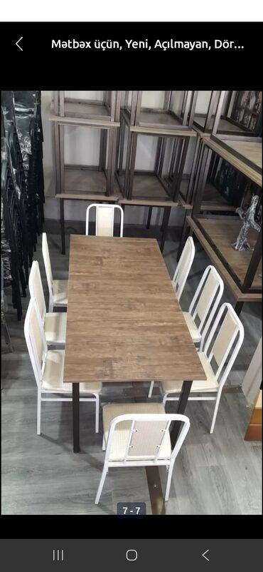 Masa və oturacaq dəstləri: Mətbəx üçün, Yeni, Açılmayan, Dördbucaq masa, 8 stul -da lalafo.az — 4 Masa və oturacaq dəstləri: Mətbəx üçün, Yeni, Açılmayan, Dördbucaq masa, 8 stul — 4