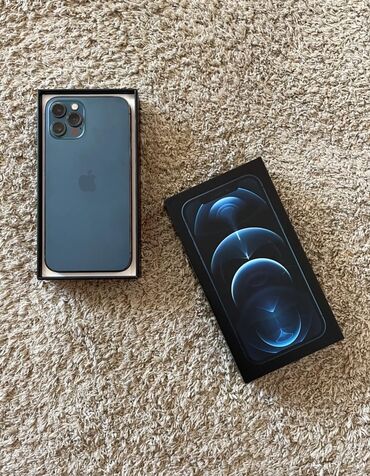 iphone es5: IPhone 12 Pro, 256 GB, Pacific Blue, Zəmanət, Face ID, Sənədlərlə