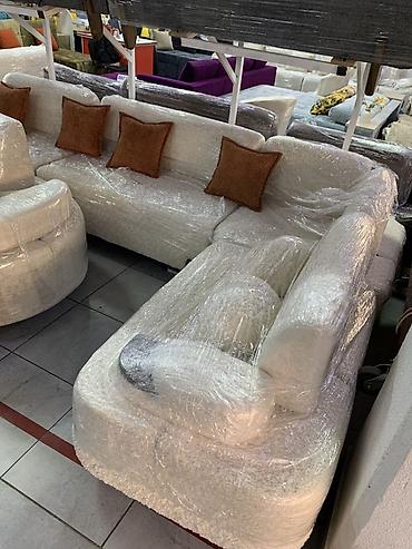 Модульные диваны: Угловой модульный диван в сканди-стиле из мягкого букле - — 2