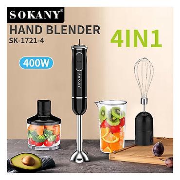 Блендеры: №: 1883 Məhsulun adı: Blender Sokany SK1721-4, 0.5 l, Qara Brend — 1