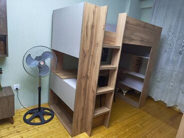 İkimərtəbəli uşaq çarpayıları: Oğlan və qız üçün, İşlənmiş, Çarpayı, Matrassız, MDF — 2