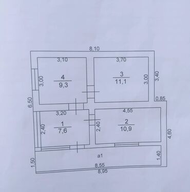 мадина квартира: 4 комнаты, 2 м², 1 этаж, Косметический ремонт