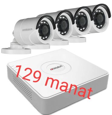 Videomüşahidə: 4 lü kamera seti 129 manat.Setə disk,adaptor,başlıqlar və kabel daxil