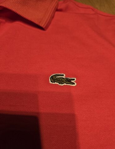 lacoste carape: Short sleeves T-shirt, L (EU 52), XL (EU 54), Lacoste, color - Red