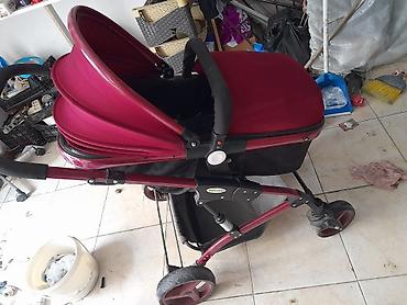 Araba-beşiklər: Uşaq arabası – BabyHome markası, tünd qırmızı/bordo rəng — 2