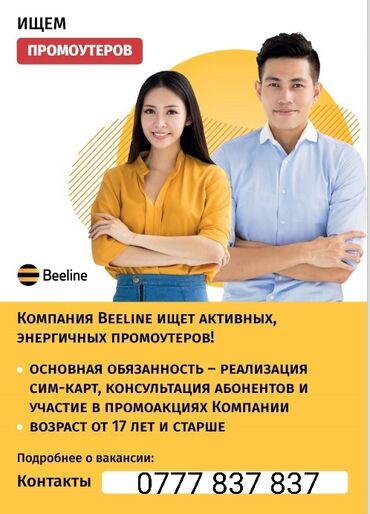 beeline kg nomer в Кыргызстан | SIM-КАРТЫ: Промоутер. Без опыта. 2/2