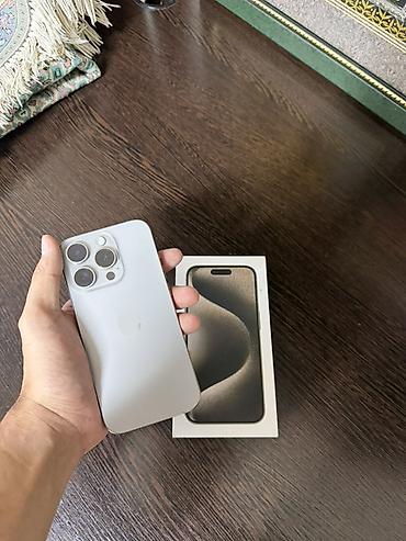 iphone q: IPhone 15 Pro, Б/у, 128 ГБ, Natural Titanium, Коробка, 85 % — 1
