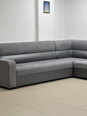 тройка мягкая мебель: Цвет - Серый, Б/у