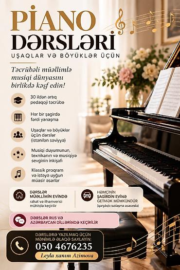 Uşaqlar və böyüklər üçün piano dərsləri. Pianoda ifa etməyi öyrənmək lalafo.az -da Uşaqlar və böyüklər üçün piano dərsləri. Pianoda ifa etməyi öyrənmək